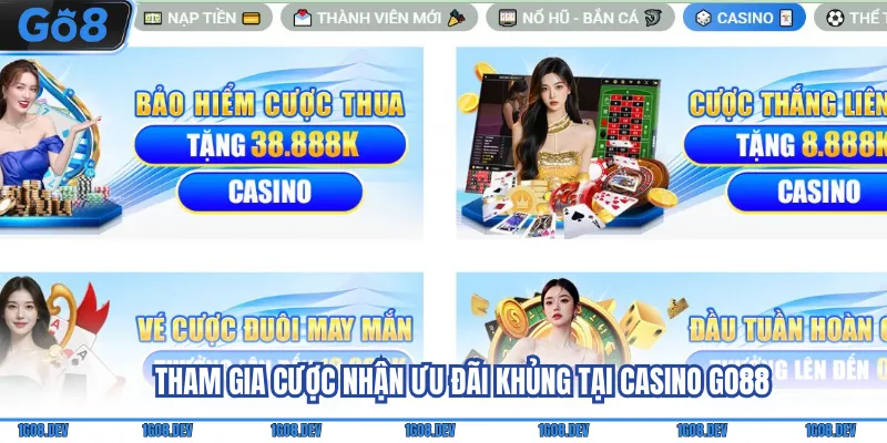 Casino Go8 - Khám Phá Sòng Bài Online Đẳng Cấp Quốc Tế 5 Tham gia cược nhận ưu đãi khủng tại casino Go88